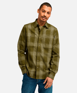 Timberland Men Clothing-Mens Windham Heavy Weight Flannel Shirt- TB0A6V3PC68-timberlands boots