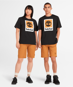 Timberland Men Clothing-Square Stack Logo Short-Sleeve T-Shirt- TB0A5QS2001-timberland boots