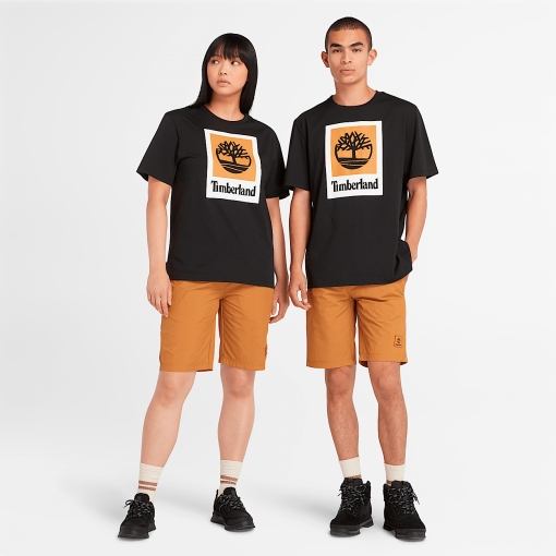 Timberland Men Clothing-Square Stack Logo Short-Sleeve T-Shirt- TB0A5QS2001-timberland boots