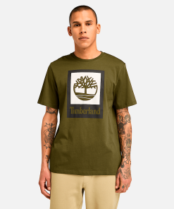 Timberland Featured Collections All Gender Collection-Square Stack Logo Short-Sleeve T-Shirt- TB0A5QS2302-grey timberland boots