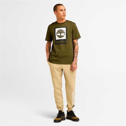 Timberland Featured Collections All Gender Collection-Square Stack Logo Short-Sleeve T-Shirt- TB0A5QS2302-grey timberland boots - Image 2