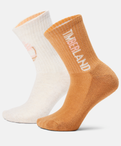 Timberland Women Accessories-Womens 2-Pack Split Color Tree Shortie Crew Sock- TB0A2PZYCU4-timberland boots women 2