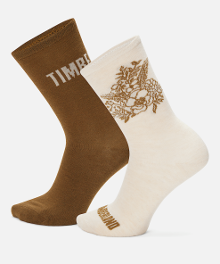 Timberland Women Accessories-Womens 2-Pack Timberland® Floral Crew Sock- TB0A5ZDX280-timberland hiking shoes