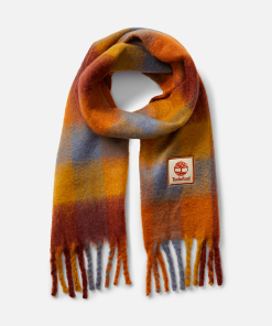 Timberland Women Accessories-Womens Brushed Multi Check Scarf- TB0A617J358-timberland boots on sale