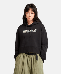 Timberland Women Clothing-Womens Brushed-Back Logo Hoodie- TB0A5XWU001-timberland chukka boots