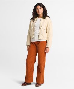 Timberland Women Clothing-Womens Corduroy Wide-Leg Pant- TB0A5ZVB888-steel cap timberlands