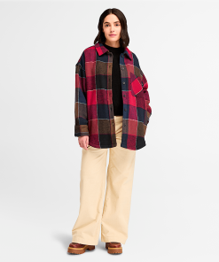 Timberland Women Clothing-Womens Heavy Flannel Long Overshirt- TB0A5ZM7V82-timberland pro work boots 2