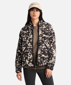 Timberland Women Clothing-Womens Printed Full-Zip High Pile Fleece Jacket- TB0A5ZUQEFV-timberland pro