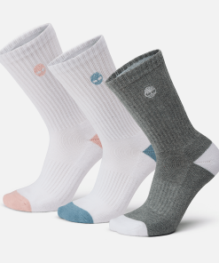 Timberland Women Accessories-Womens Sagamore Beach 3-Pack Half Cushion Crew Sock- TB0A1EVEM05-which rapper made timbaland boots popular