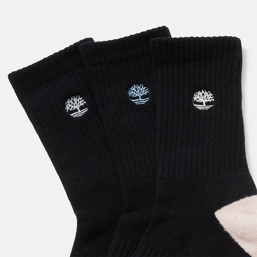 Timberland Women Accessories-Womens Sagamore Beach 3-Pack Half-Cushioned Crew Socks- TB0A1EVE015-womens timberland boots - Image 2