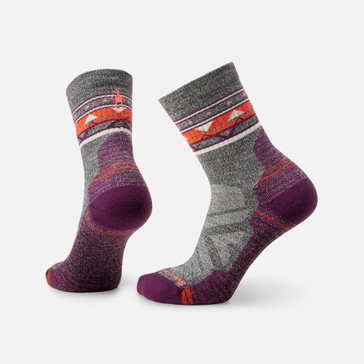 Timberland Women Accessories-Womens Smartwool® Hike Light Cushion Zig Zag Valley Mid Crew Socks- SW001580H85-black timbs - Image 2