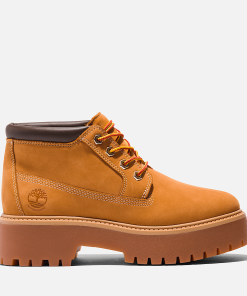 Timberland Women Footwear-Womens Stone Street Waterproof Platform Chukka- TB1A5RF9231-timberland steel toe boots