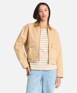 Timberland Women Clothing-Womens Strafford Washed Canvas Jacket- TB0A5VJ7EH3-timberland shoes for men