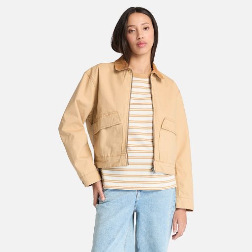 Timberland Women Clothing-Womens Strafford Washed Canvas Jacket- TB0A5VJ7EH3-timberland steel toe shoes