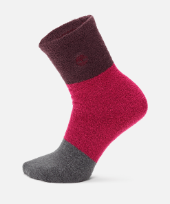 Timberland Women Accessories-Womens Timberland® Color Block Fuzzy Shortie Crew Sock- TB0A61D6501-black timberland