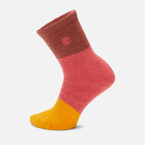 Timberland Women Accessories-Womens Timberland® Color Block Fuzzy Shortie Crew Sock- TB0A61D6EFU-timberland boots guys